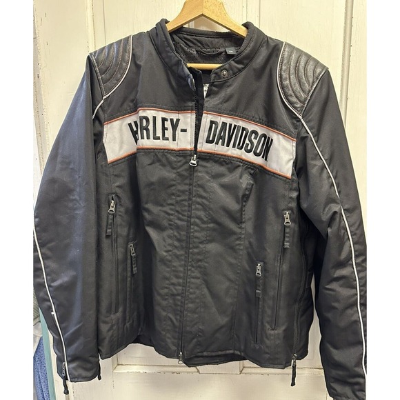 Harley Davidson Women’s Size 2XL Riding Jacket Black Embroidered Logo Vented